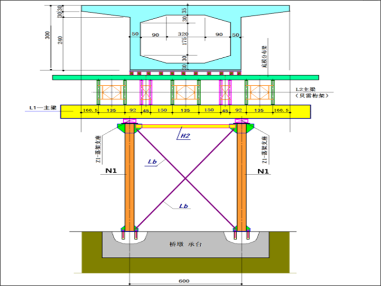 墩旁A、D轴支撑柱横向布置结构简图.png