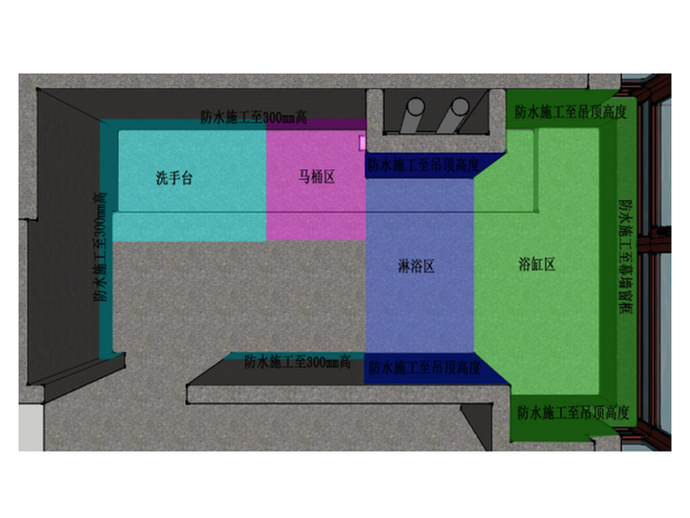 卫生间异层排水节点图资料下载-地暖施工的同层排水卫生间防水施工技术交底