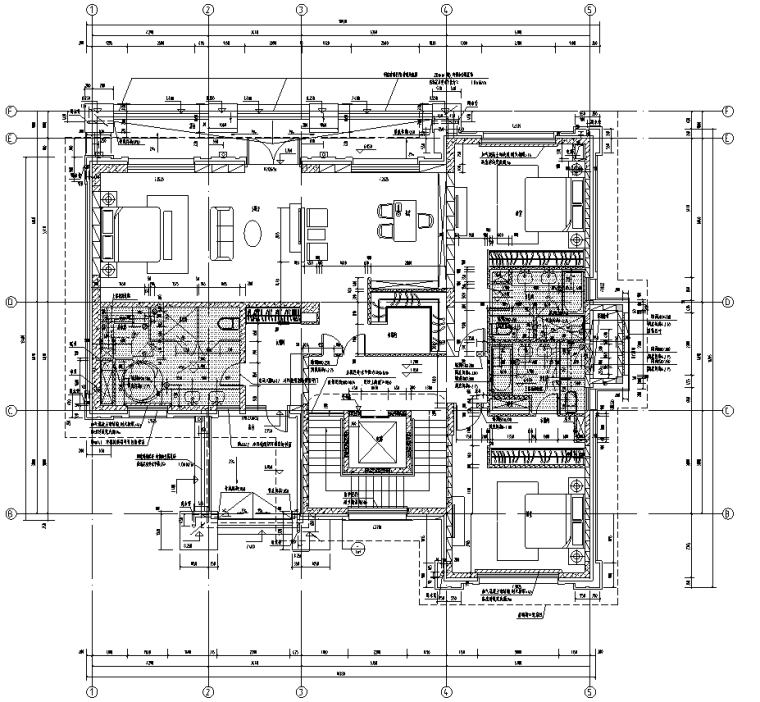 新中式别墅建筑设计施工图资料下载-233m²新中式别墅建筑户型施工图设计