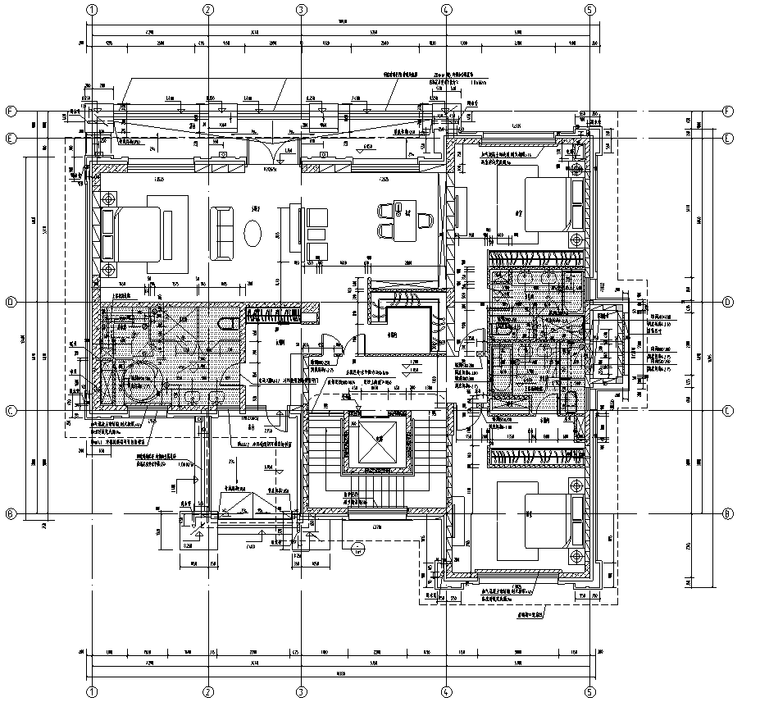 新中式别墅建筑设计施工图资料下载-233m²新中式别墅建筑户型施工图设计