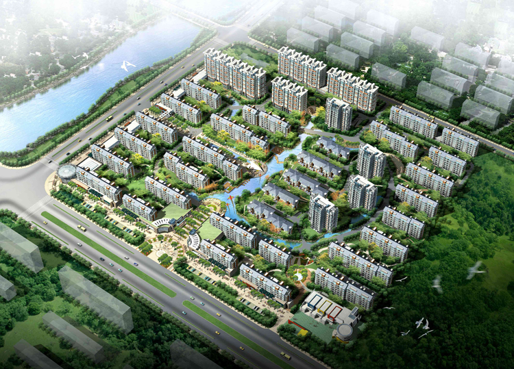 [潍坊]居住区规划设计效果图+SU+CAD