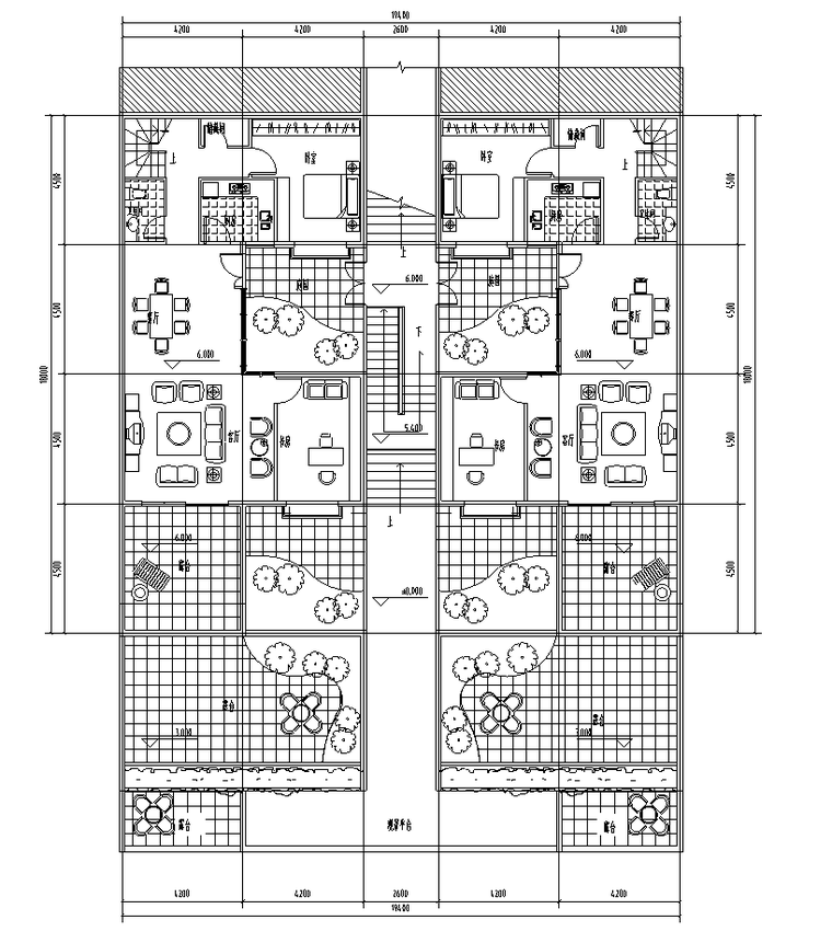 六层叠拼别墅165㎡户型图