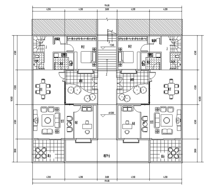 六层叠拼别墅165㎡户型图