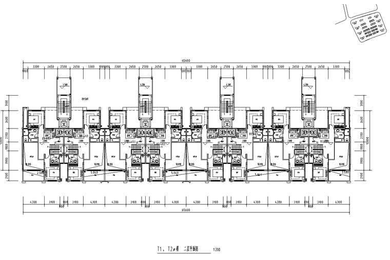 六层叠拼住宅170+180㎡户型图2021