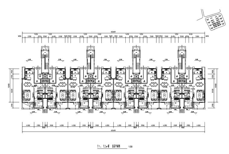 六层叠拼住宅170+180㎡户型图2021