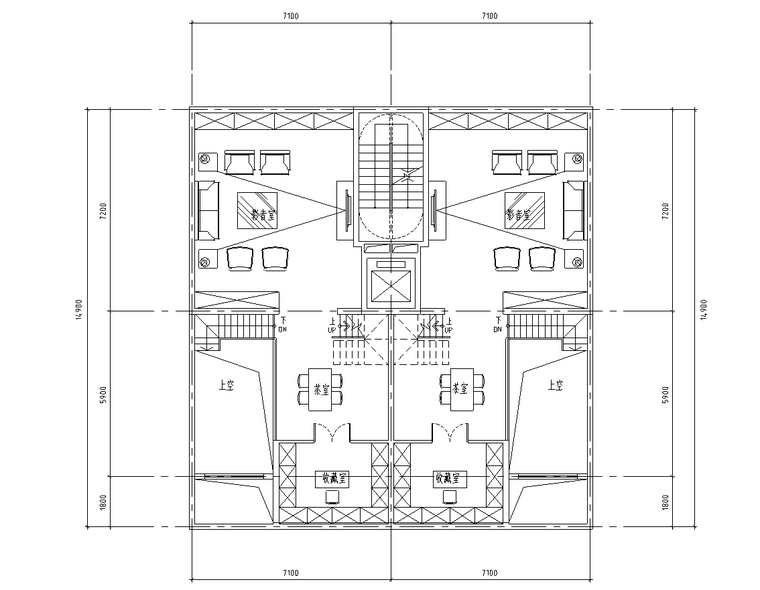 四五层叠拼别墅-偏厅户型设计2021