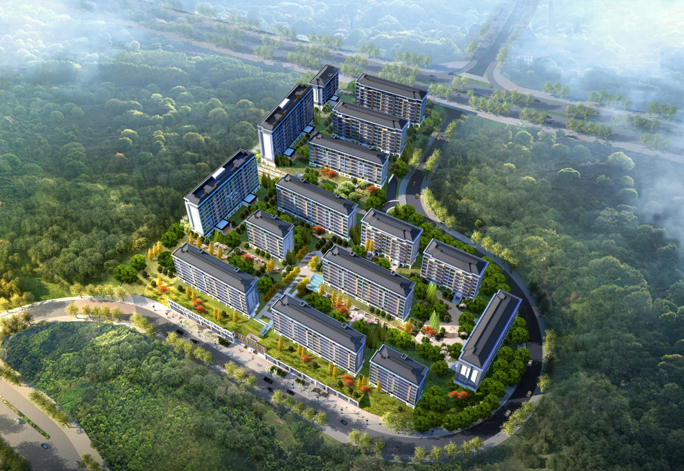 重庆洋房+售楼处外立面装饰细化设计图2021