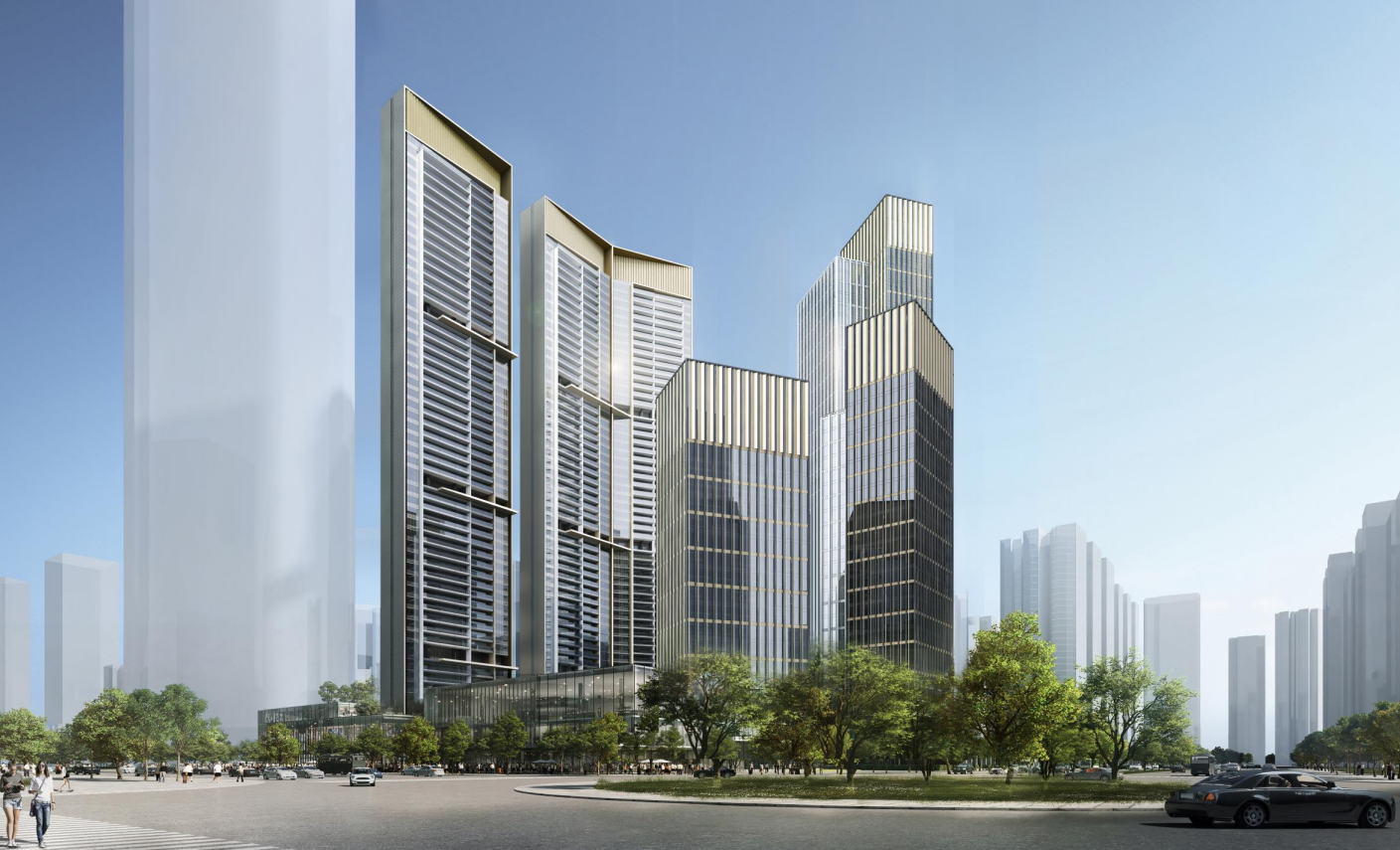 广东现代超高层豪宅建筑立面设计2021