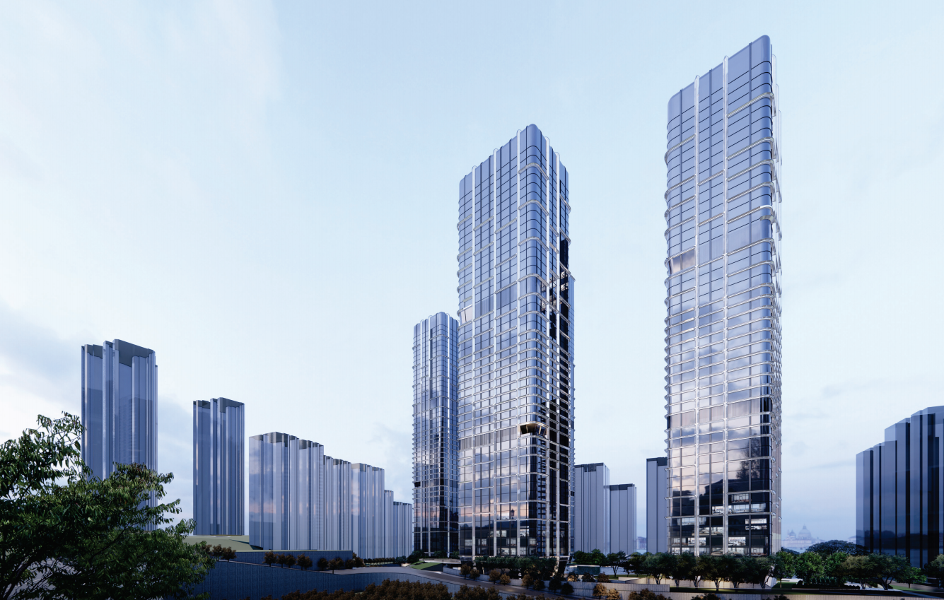 重庆现代江景高层豪宅立面概念方案设计2021