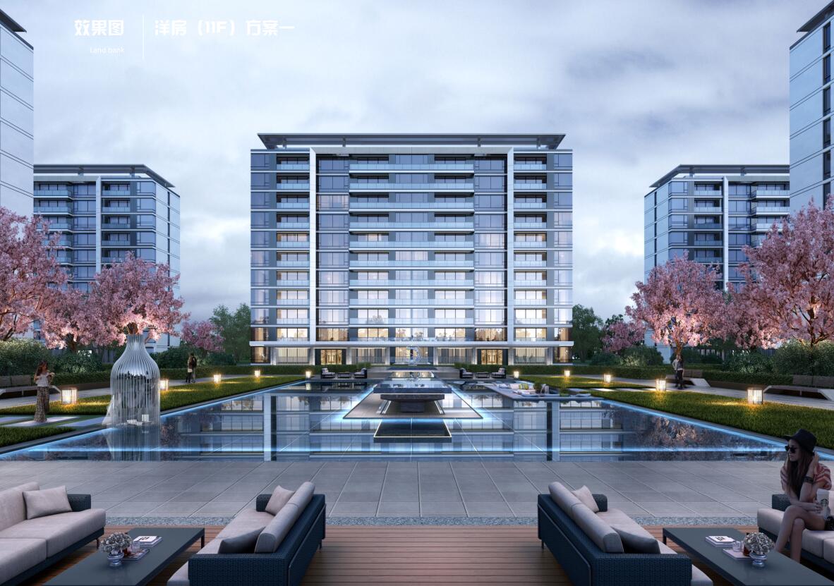 [上海]现代典雅高层洋房+叠墅住宅建筑方案