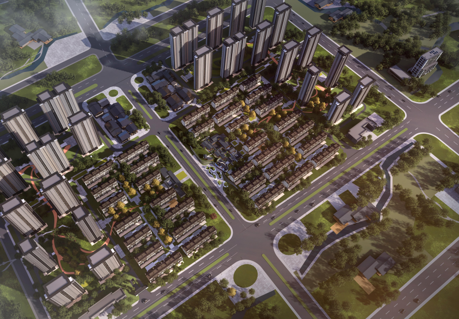 [湖北]现代中式风格高层+叠墅概念方案2021