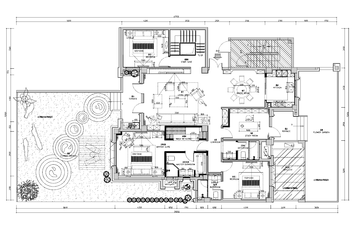 中骏·黄金海岸新中式洋房施工图+效果图2023
