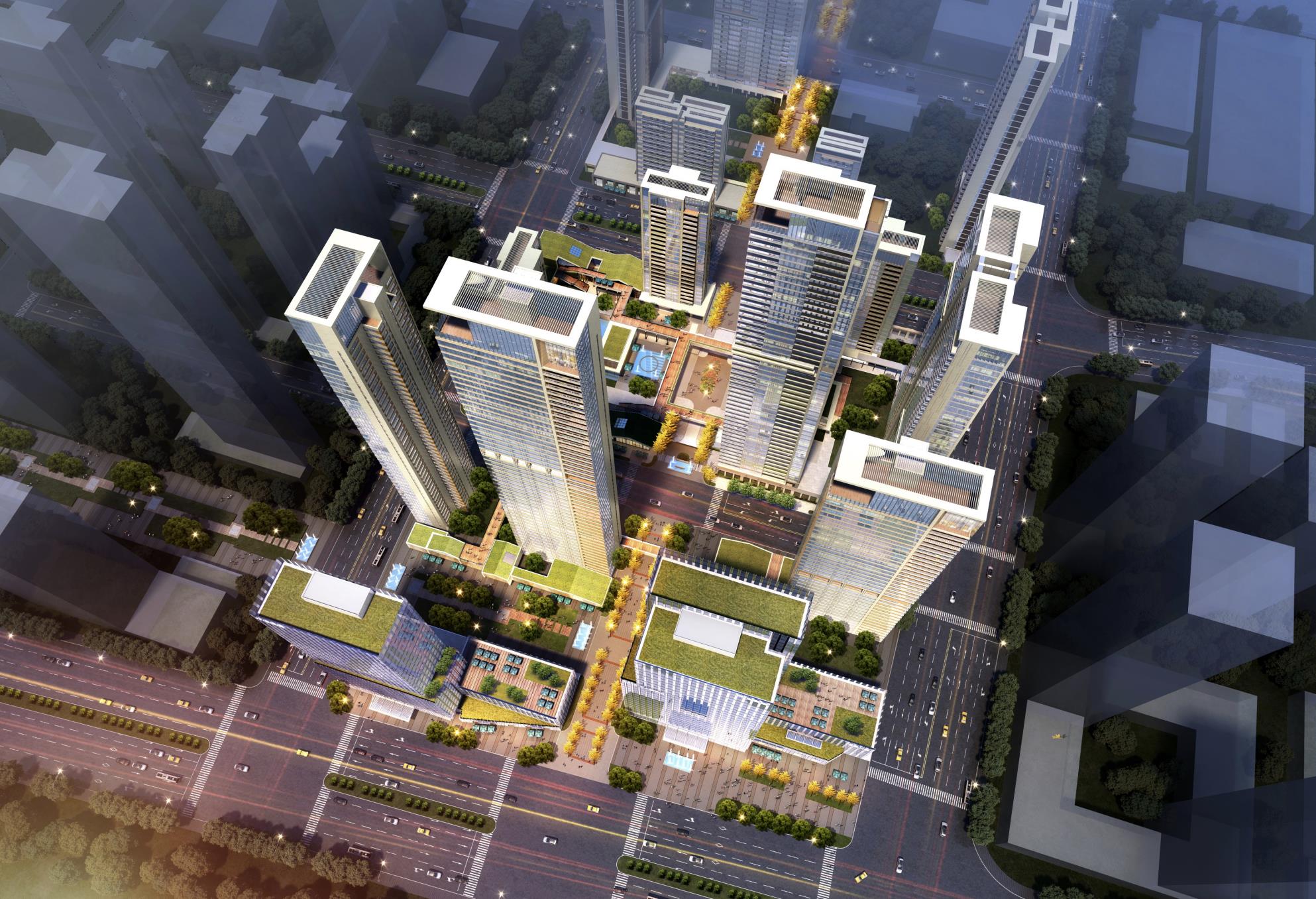 [武汉]滨江商务区豪宅（住宅+商业+办公）方案