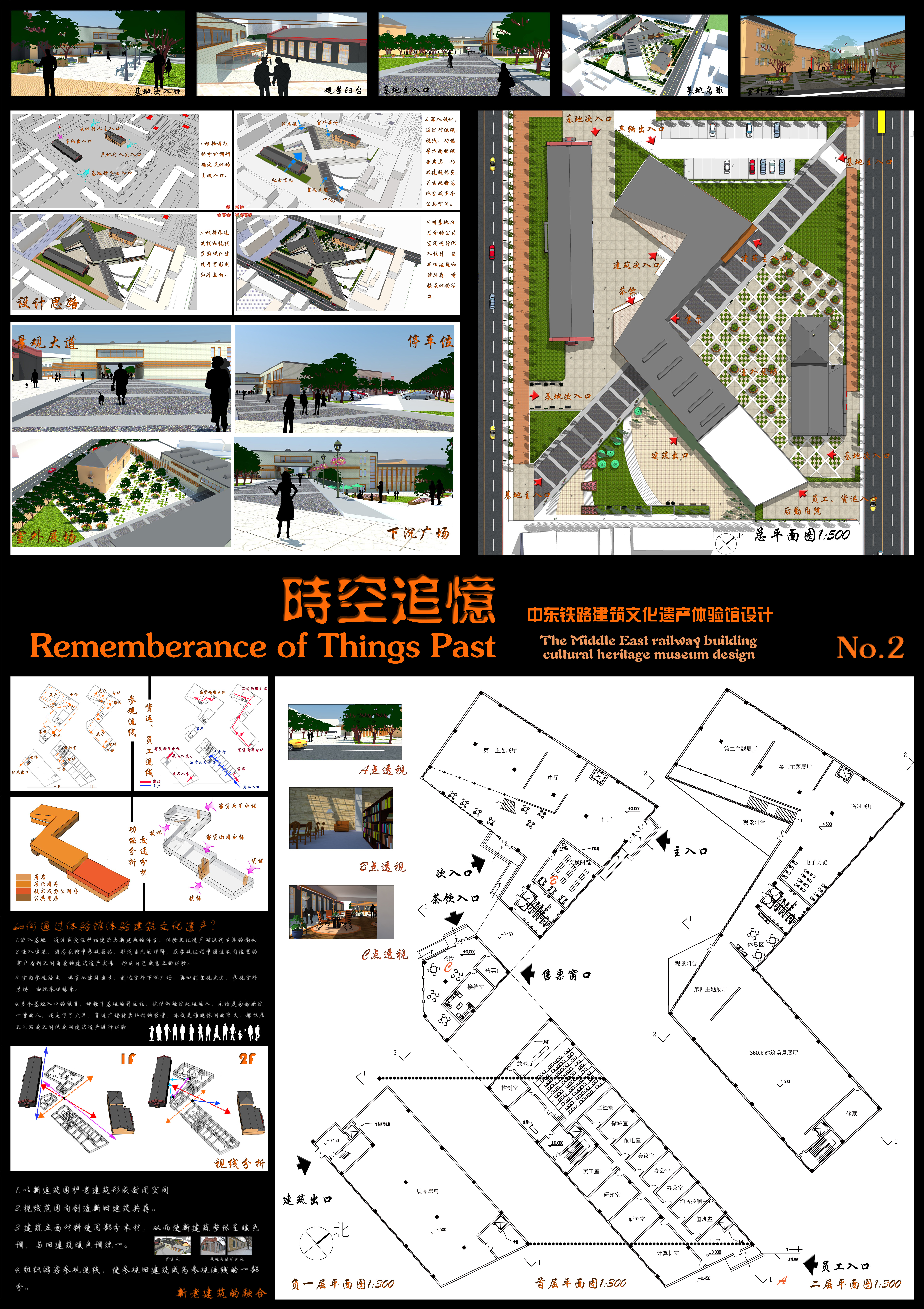 设计思路 平面图-中东铁路建筑文化遗产体验馆第3张图片