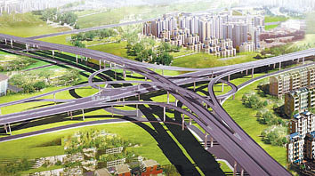 立交区绿化cad资料下载-河东区新东风立交桥工程未来的模样