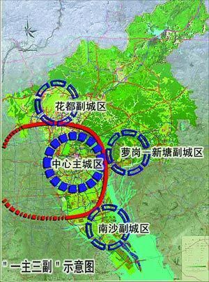 瑞祥新区商业步行街资料下载-疏解人口密度 广州将建三副城迎亚运