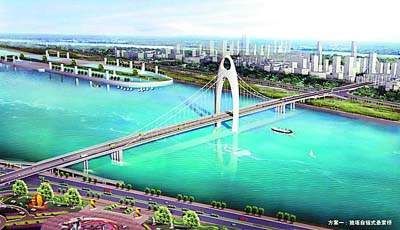 建筑负责人弧形建筑资料下载-广州猎德大桥确定为悬索式建筑