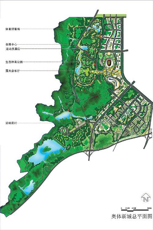 深圳市路网规划资料下载-深圳奥体新城规划设计招标揭晓 确定三个入围方案