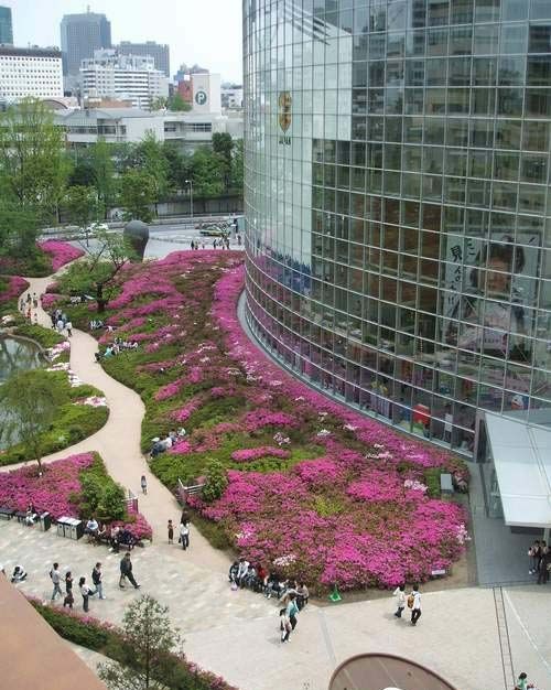 楼顶绿花园资料下载-日本：立体绿化让市中心成绿肺