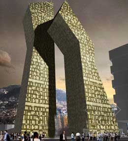 折板结构体系资料下载-萨拉热窝将建“双折板”摩天楼