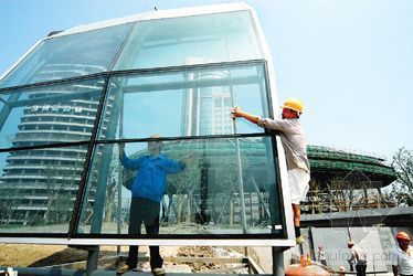 国际客运中心资料下载-北外滩上海港国际客运中心候船楼观光球体玻璃幕墙开装
