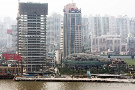国际客运中心资料下载-上海港国际客运中心6栋结构封顶的建筑