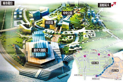 江北市民中心资料下载-江北城中央商务区明年初具雏形