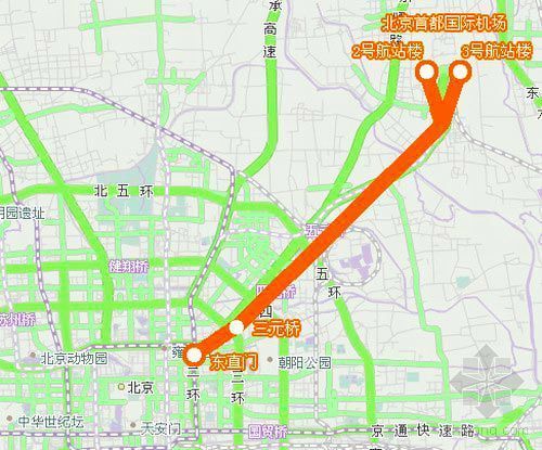 地过街通道资料下载-首都机场线东直门站通道可换乘3条地铁线