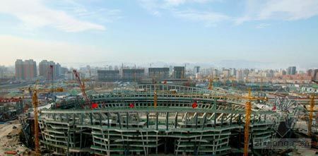 北京国家体育场平面图资料下载-国家体育场施工鸟瞰 混凝土结构工程完工