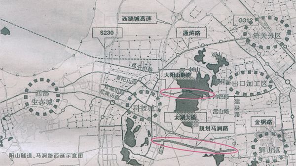 苏州独墅湖隧道资料下载-阳山拟建苏州最长山体隧道 将有效分流太湖大道过往车辆