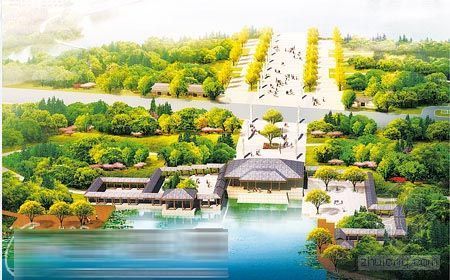 一河两岸生态景观规划资料下载-伊滨公园规划方案初掀“红盖头”