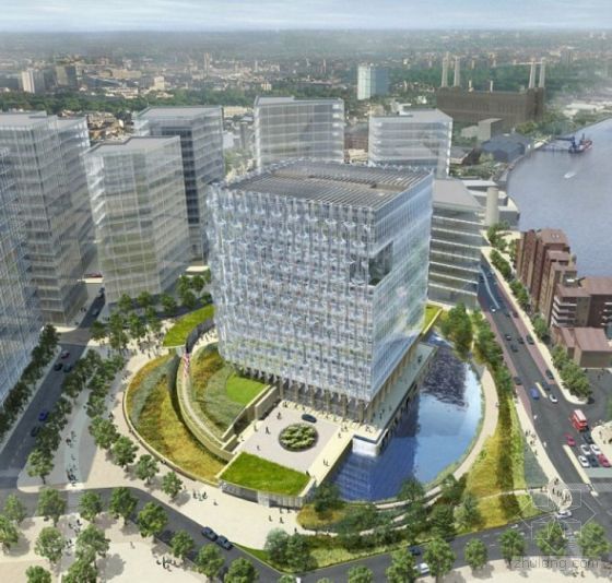 材料市场城设计方案资料下载-耗资10亿：揭秘美驻英新使馆玻璃堡垒设计方案