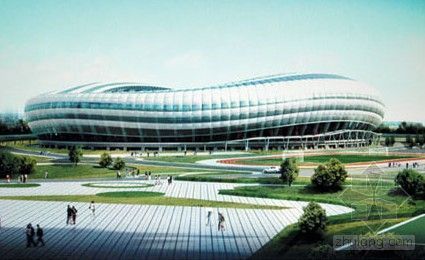大连易和岭秀滨城案例资料下载-2013年全运会场地大连新体育场主体工程开建