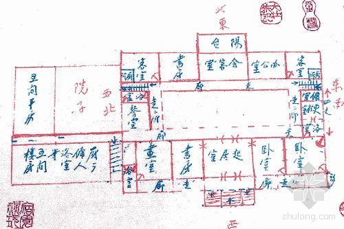 草图四合院资料下载-蒋介石生平喜好揭秘：亲自设计行馆草图曝光