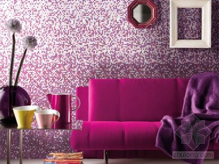 室内彩色墙面资料下载-彩色马赛克风格墙面装饰