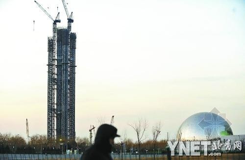 北京新景观资料下载-北京奥林匹克森林公园246.8米观光塔施工接近尾声