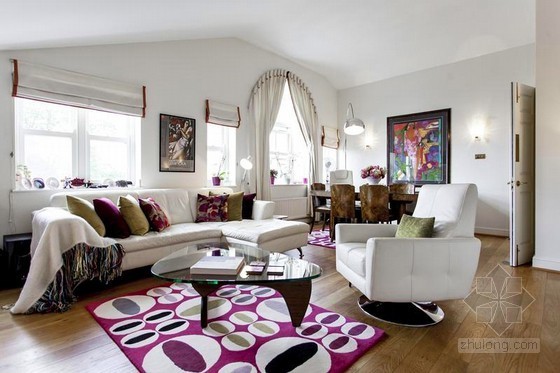 英式公寓su资料下载-现代艺术式的伦敦白色艺术公寓家居设计