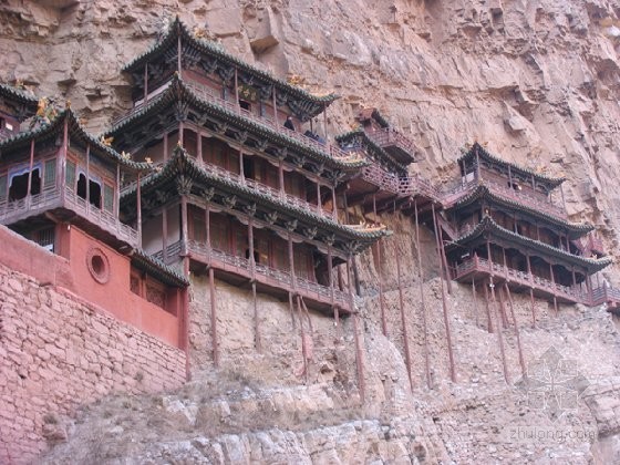 中国十大建筑设计资料下载-“天上的寺院”山西悬空寺入选全球最危险十大建筑