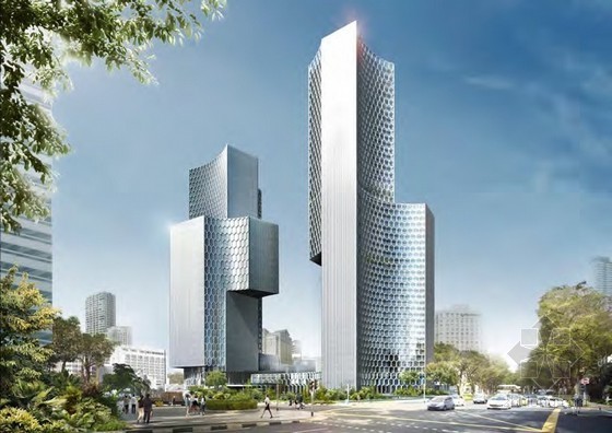 双塔大厦su资料下载-奥雷·舍人事务所设计的新加坡DUO双塔