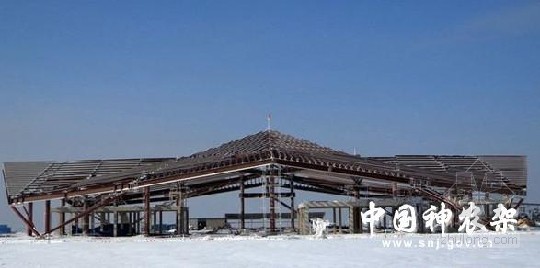 机场航管楼su资料下载-神农架机场航站楼钢结构完工