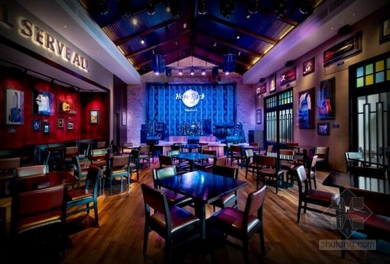 咖啡厅设计施工资料下载-马来西亚现代潮流化的Hard Rock咖啡厅设计