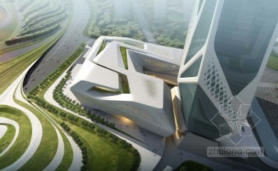 南京钢架结构资料下载-南京河西会议中心主体钢架结构封顶