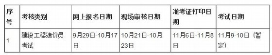 北京安置房造价资料下载-北京2013年造价员考试报名：9月29日-10月17日