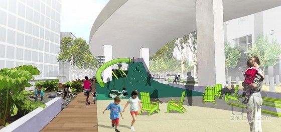 城市街景SU模型资料下载-CMG设计的枢纽街景与奥斯卡公园