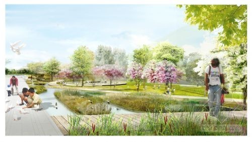 公园桥方案设计资料下载-德国戴水道设计的新加坡-南京生态科技岛湿地公园概念方案设计获得竞赛第一名