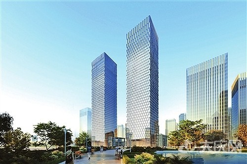 上海金融集团资料下载-“龙江第一高”216米绿地金融双子大厦开始打桩