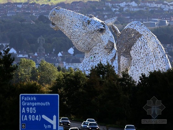 正在建设中的Kelpies