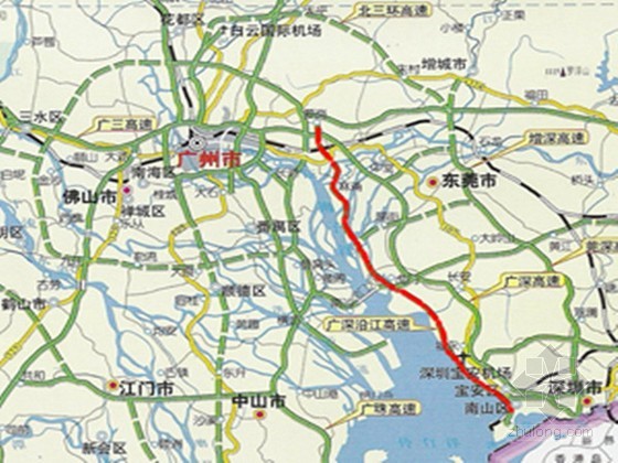 广深沿江高速公路路线规划图