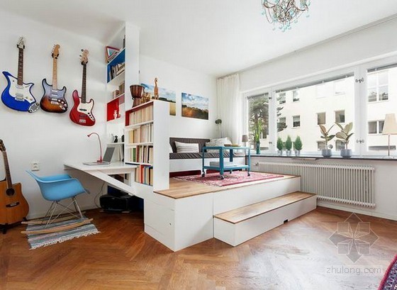 瑞典小别墅资料下载-瑞典46平方米温馨公寓设计 配色清新舒适
