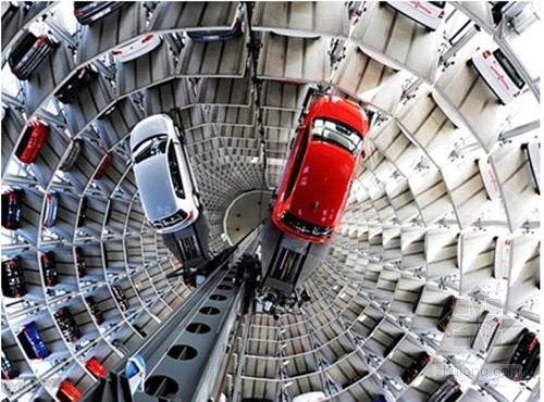 4层立体停车场资料下载-武汉最大塔式立体车库造价千万元 取车只要2分钟